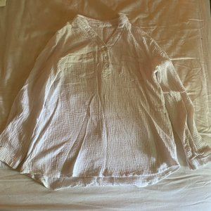 White linen Shirt (Quarter button up)